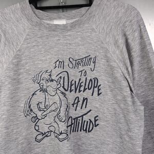 Starting To Develop An Attitude Vintage '80s Cropped Crewneck Sweatshirt XL